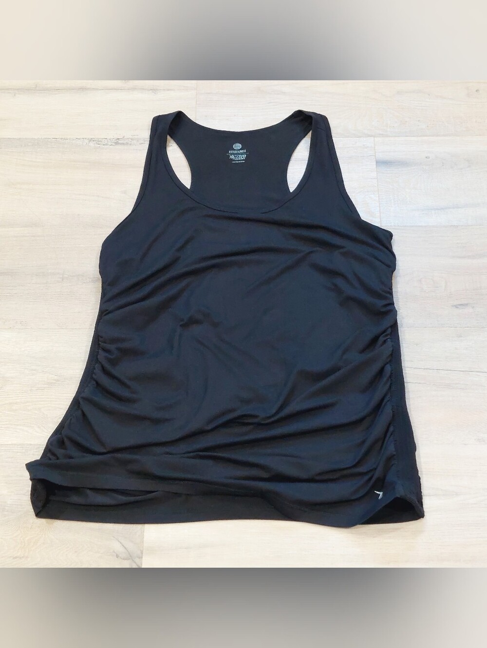 Old Navy Black Racerback Tank Top with Side Ruching